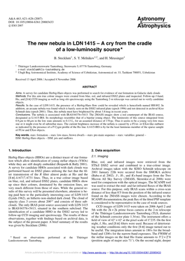 The New Nebula in LDN 1415 – a Cry from the Cradle of a Low-Luminosity Source