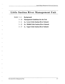 Little Susitna River Management Unit