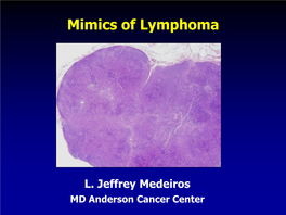 Mimics of Lymphoma