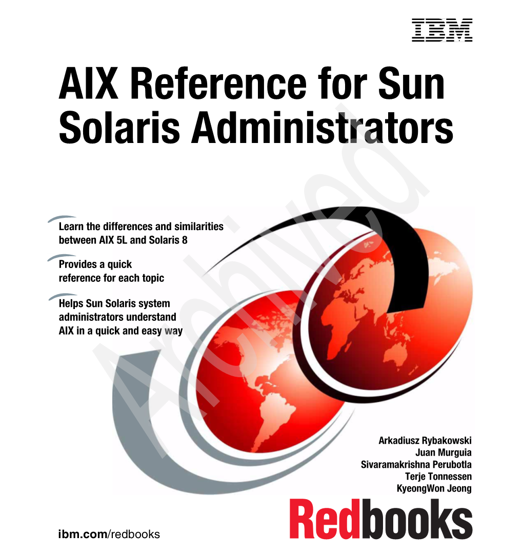 AIX Reference for Sun Solaris Administrators