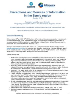 Perceptions and Sources of Information in the Zemio Region (October 2012)