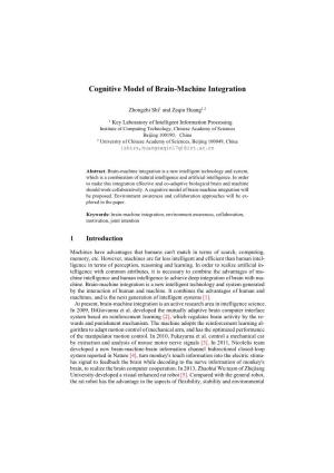 Cognitive Model of Brain-Machine Integration