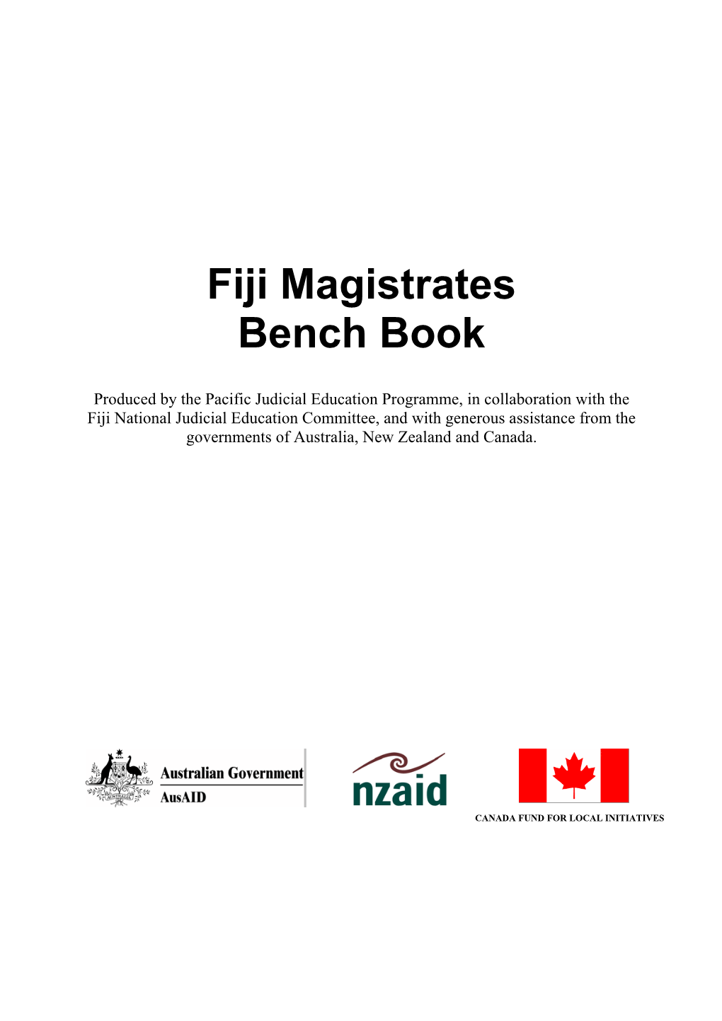 Fiji Magistrates Bench Book