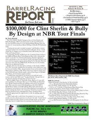 100000 for Clint Sherlin & Bully by Design at NBR Tour Finals