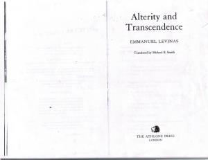 Alterity and Transcendence ./