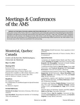 Meetings & Conferences of the AMS, Volume 49, Number 5