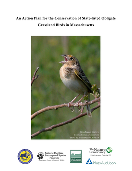 An Action Plan for the Conservation of State-Listed Obligate Grassland Birds in Massachusetts