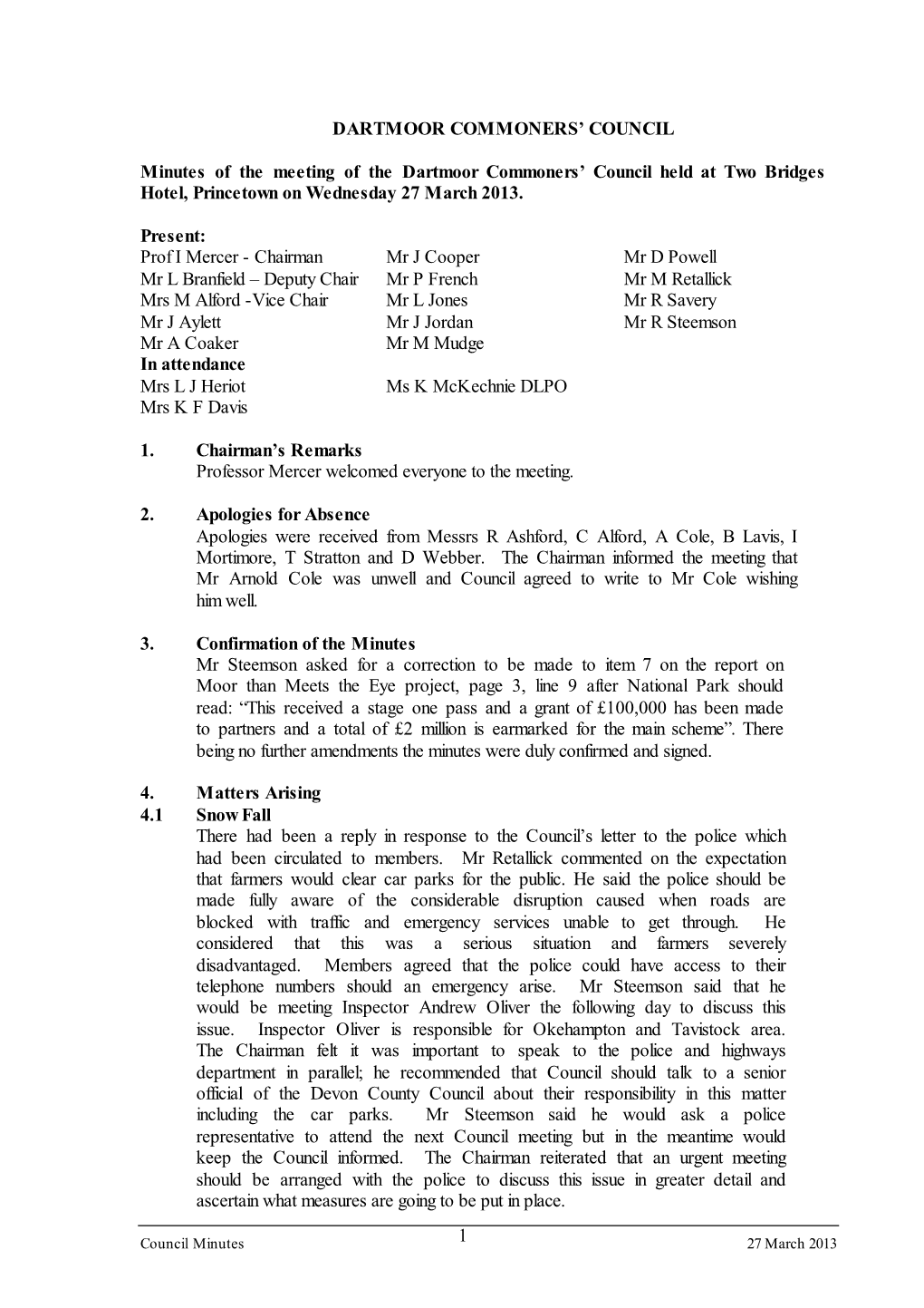 Council Minutes 1 27 March 2013