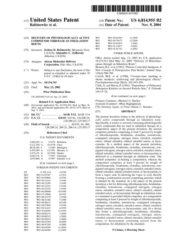 (12) United States Patent (10) Patent No.: US 6,814,955 B2 Rabinowitz Et Al