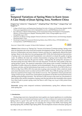 Temporal Variations of Spring Water in Karst Areas: a Case Study of Jinan Spring Area, Northern China