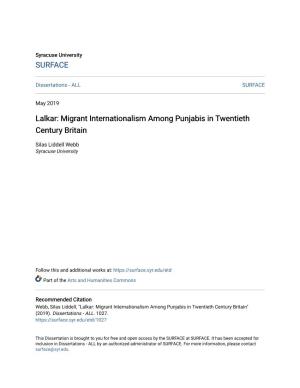 Lalkar: Migrant Internationalism Among Punjabis in Twentieth Century Britain
