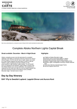 Complete Abisko Northern Lights Capital Break