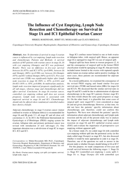The Influence of Cyst Emptying, Lymph Node Resection And