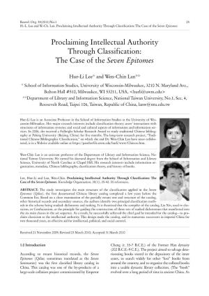 Proclaiming Intellectual Authority Through Classification: the Case of the Seven Epitomes