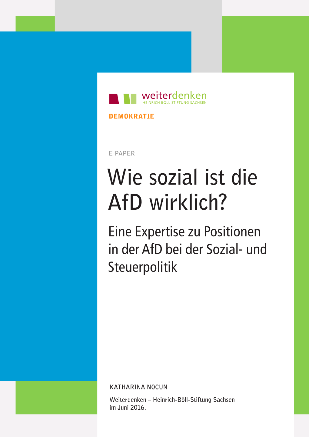 Wie Sozial Ist Die Afd Wirklich? Eine Expertise Zu Positionen In Der ...