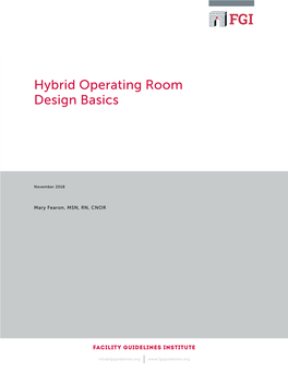 Hybrid Operating Room Design Basics