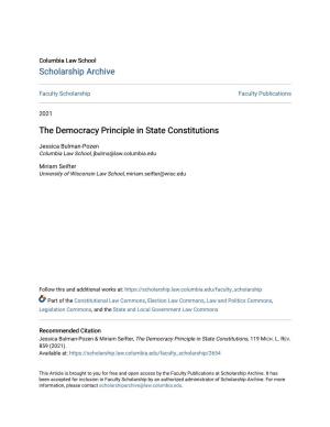 The Democracy Principle in State Constitutions