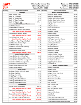 White Feather Farms of Ohio Shopping List.Xlsx