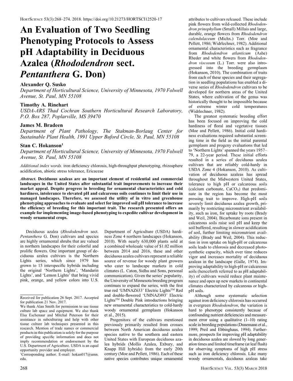 An Evaluation of Two Seedling Phenotyping Protocols to Assess