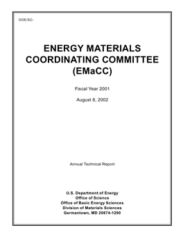 ENERGY MATERIALS COORDINATING COMMITTEE (Emacc)