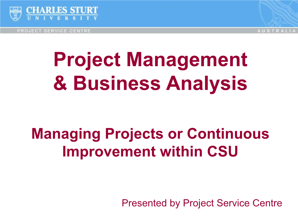 Project Management & Business Analysis