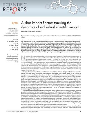 Author Impact Factor: Tracking The