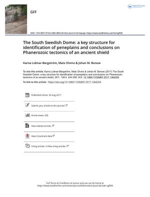 The South Swedish Dome: a Key Structure for Identification of Peneplains and Conclusions on Phanerozoic Tectonics of an Ancient Shield