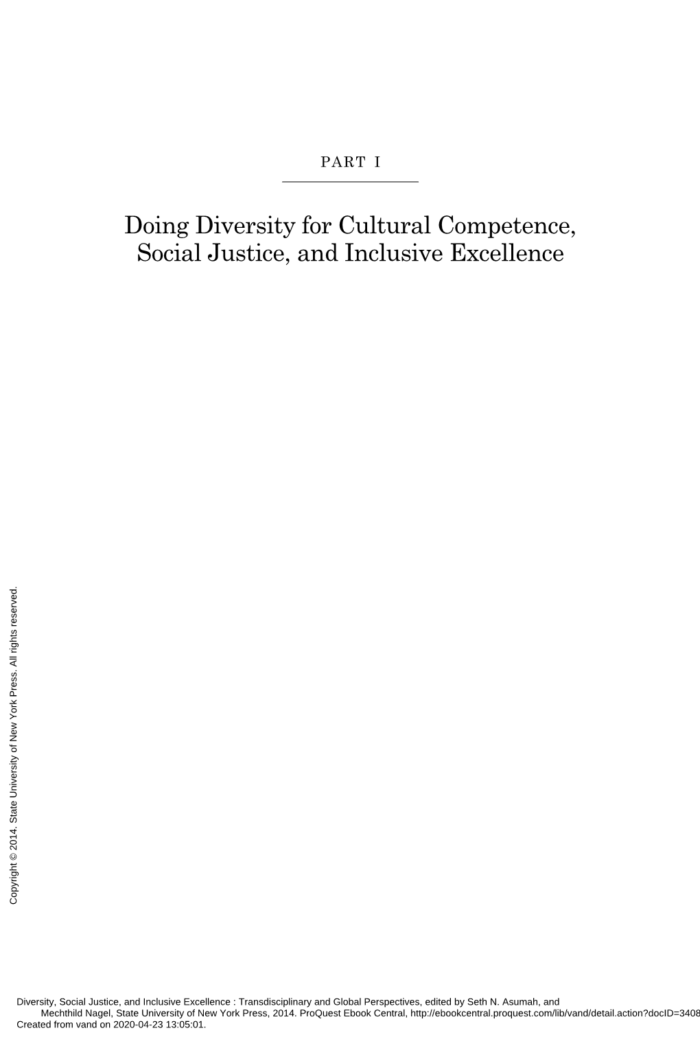 Doing Diversity for Cultural Competence, Social Justice, And