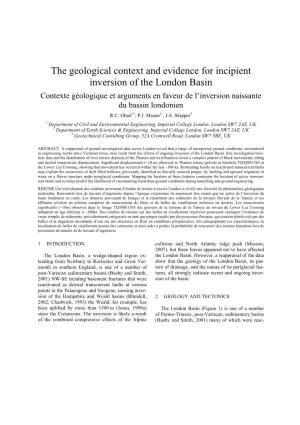 The Geological Context and Evidence for Incipient Inversion of The