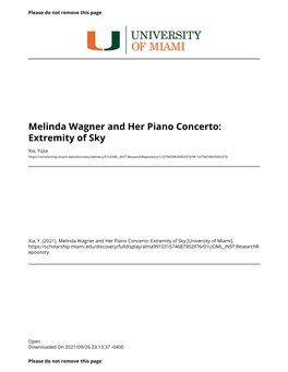 Melinda Wagner and Her Piano Concerto: Extremity of Sky