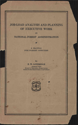 Of Executive Work in National - Forest Administration