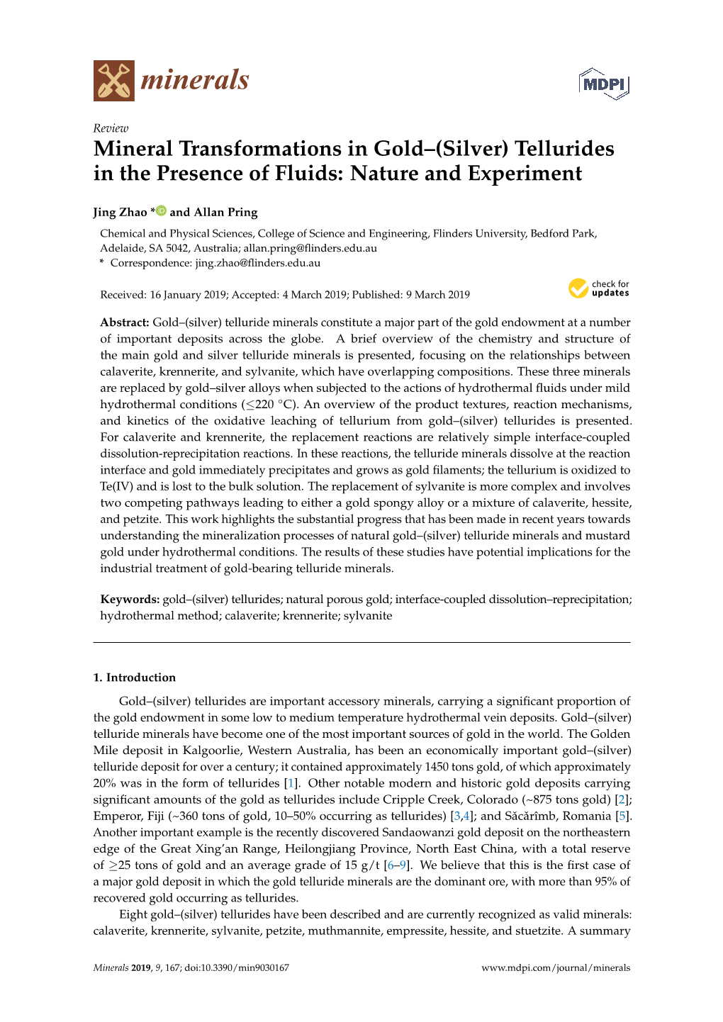 Mineral Transformations in Gold–(Silver) Tellurides in the Presence of Fluids: Nature and Experiment