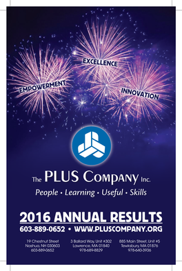2016 Annual Results 603-889-0652 •