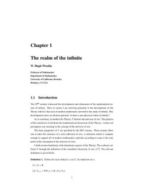 Chapter 1 the Realm of the Infinite