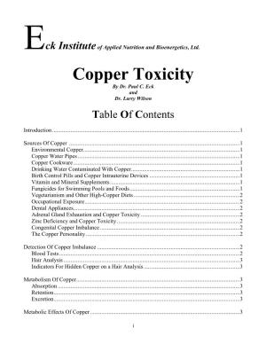 Copper Toxicity by Dr