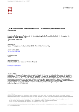 The XGIS Instrument On-Board THESEUS: the Detection Plane and On-Board Electronics