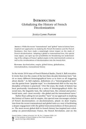 Introduction Globalizing the History of French Decolonization
