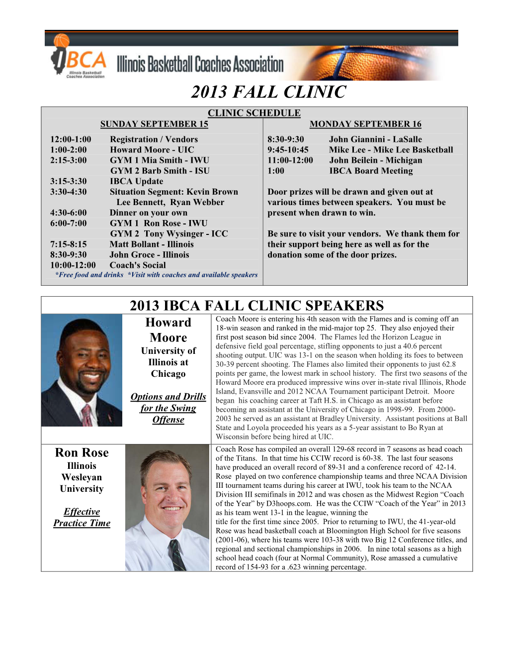 2013 Fall Clinic
