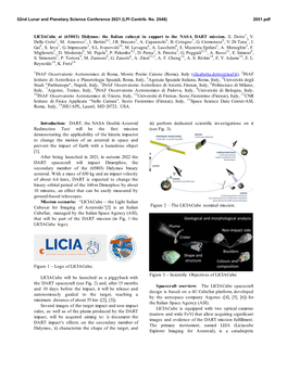 Liciacube at (65803) Didymos: the Italian Cubesat in Support to the NASA DART Mission