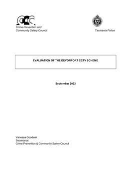 Evaluation of the Devonport Cctv Scheme