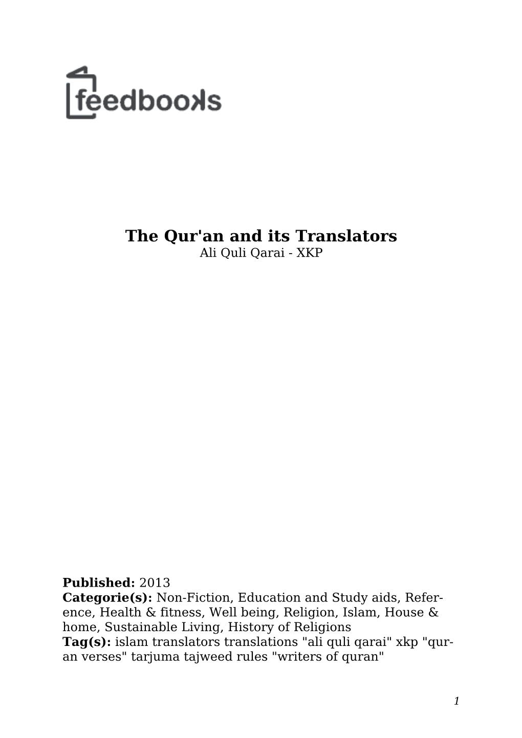 The Qur'an and Its Translators Ali Quli Qarai - XKP