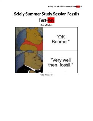 Scioly Summer Study Session Fossils Test-​Key