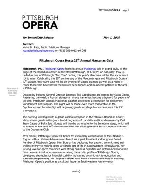 For Immediate Release May 1, 2009