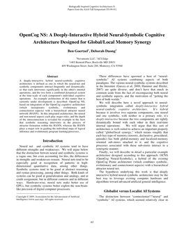 Opencog NS: a Deeply-Interactive Hybrid Neural-Symbolic Cognitive Architecture Designed for Global/Local Memory Synergy