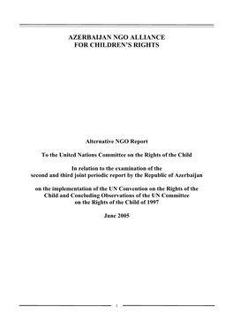 Azerbaijan Ngo Alliance for Children's Rights