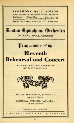 Eleventh Rehearsal and Concert