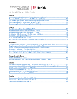 1 Air Care & Mobile Care Clinical Policies General General Patient