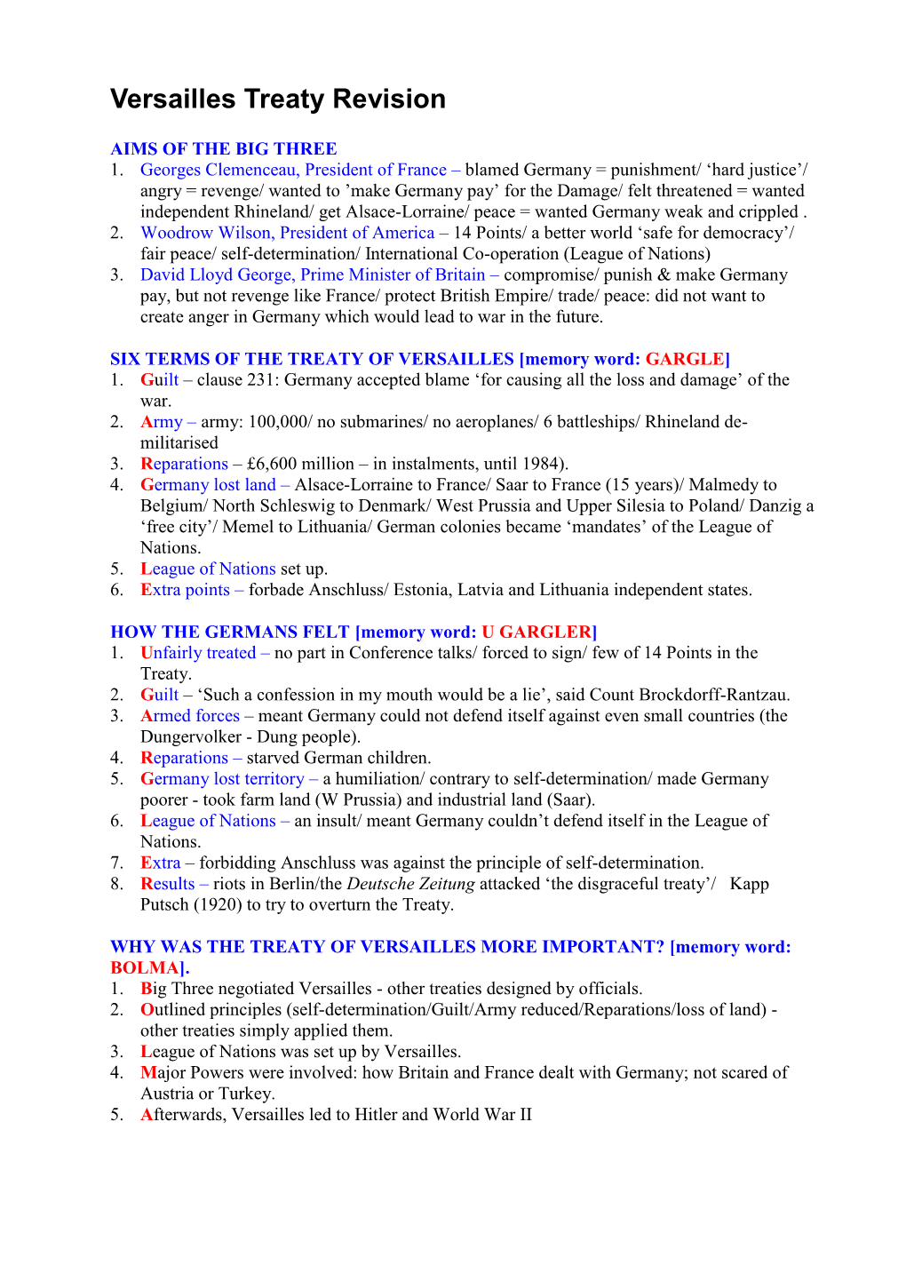 Versailles Treaty Revision