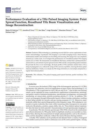 Performance Evaluation of a Thz Pulsed Imaging System: Point Spread Function, Broadband Thz Beam Visualization and Image Reconstruction