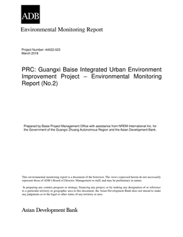 44022-023: Guangxi Baise Integrated Urban Environment Improvement Project